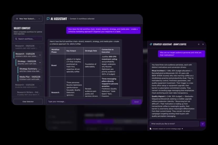 Cross-output chat interface