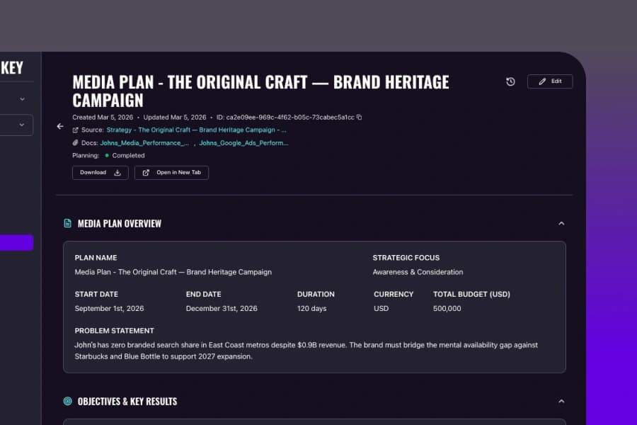 Planning workspace screenshot